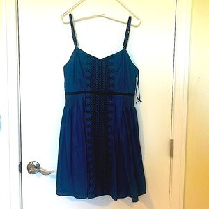 COPY - Urban Outfitters. Denim casual dress with black embroidered detailing. S…